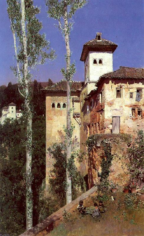 Ortega, Martin Rico y The Ladies' Tower in the Alhambra, Granada Germany oil painting art